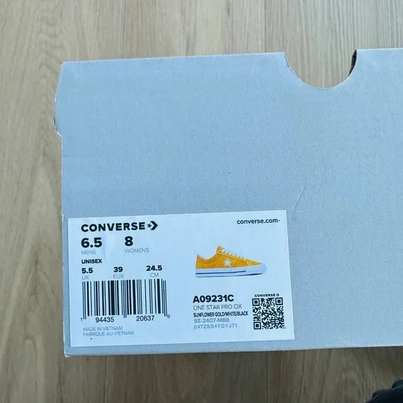 ⭐Converse One Star Pro OX Low Women Shoes 8 Mustard Yellow Suede Sneaker A09231C